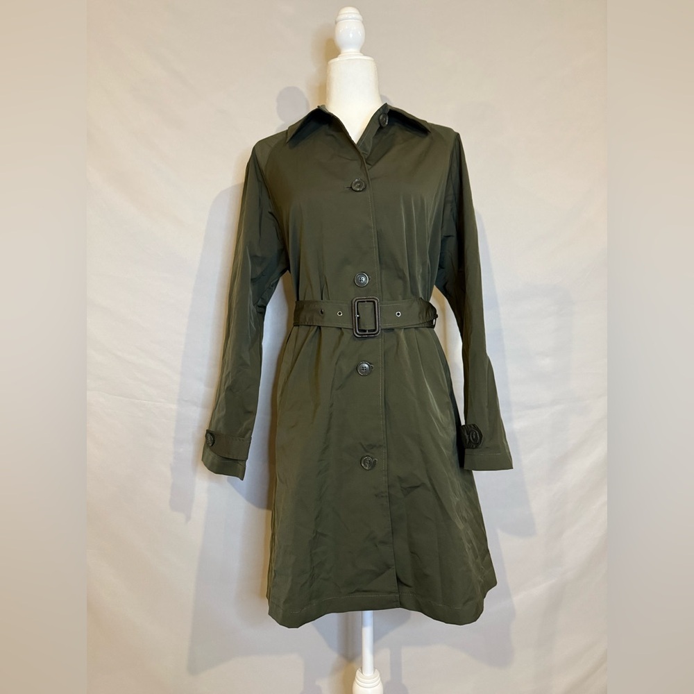 Piombo Women’s Large Olive Green Belted Women's‎ Trench Coat